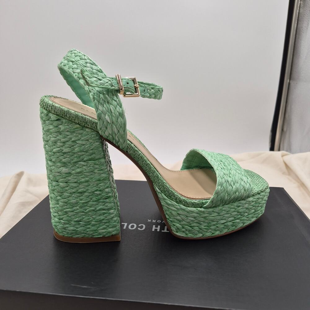 NEW Kenneth Cole New York Dolly Platform Block Heel open toe Sandals Mint SZ 8.5 - Picture 5 of 9